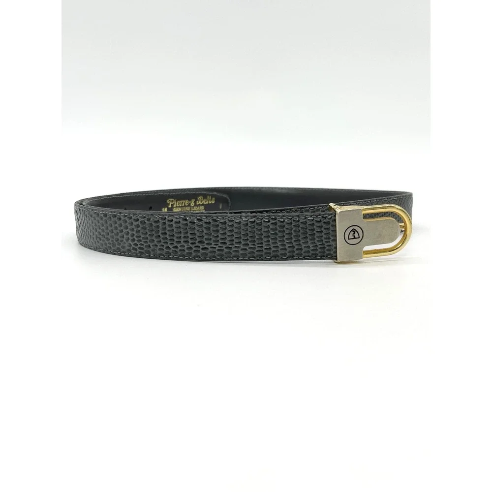 Vintage Pierre-g Lizard Skin Belt Size 36 Exotic Quiet Luxury Preppy Heritage